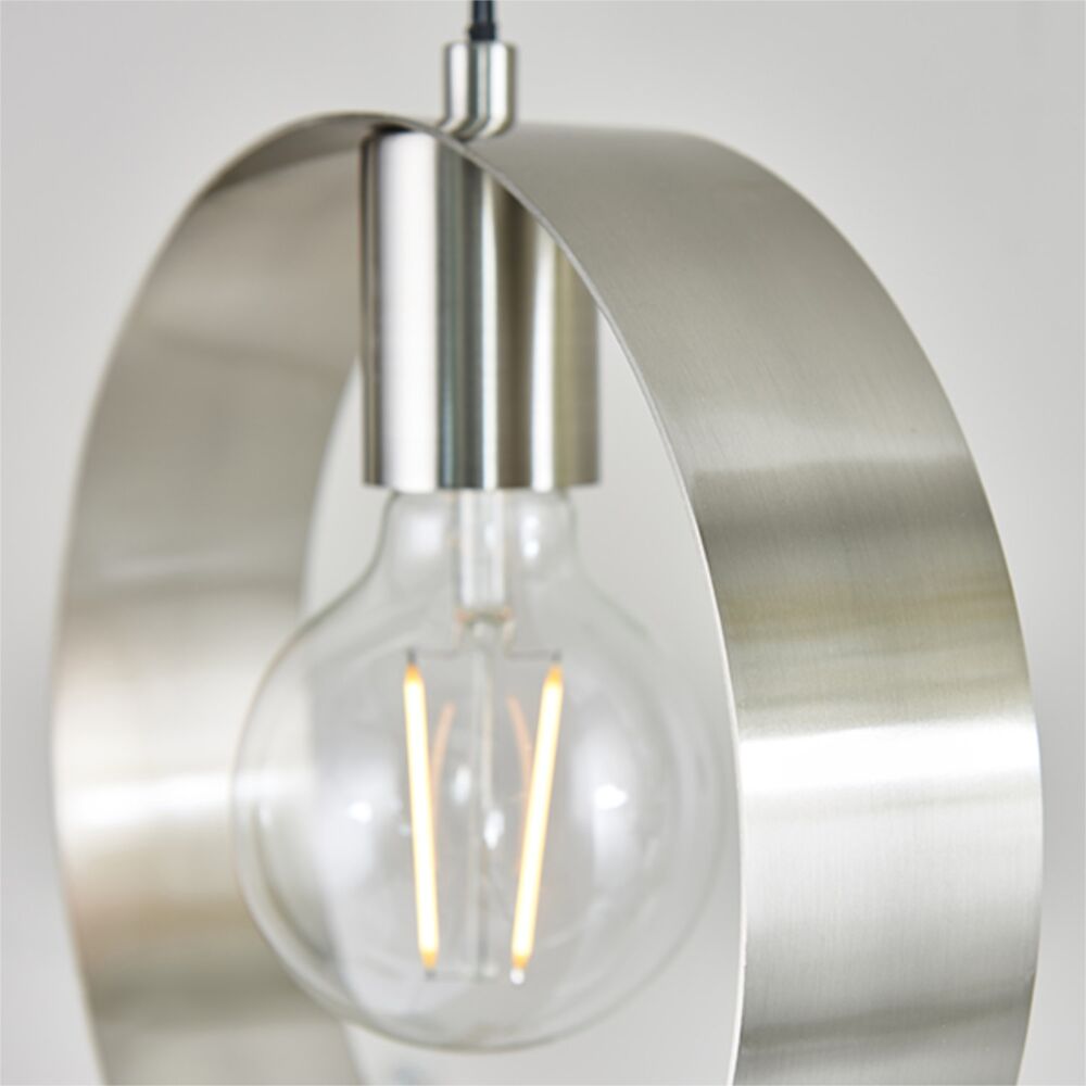 ENDON 90454 Hoop Single Pendant Brushed Nickel