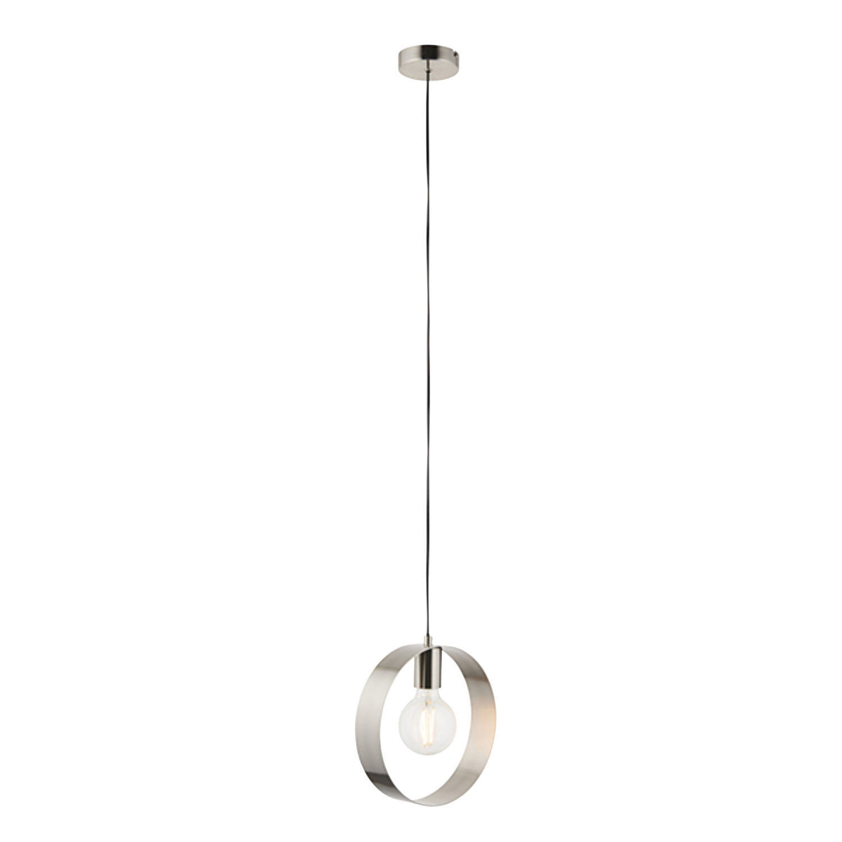 ENDON 90454 Hoop Single Pendant Brushed Nickel