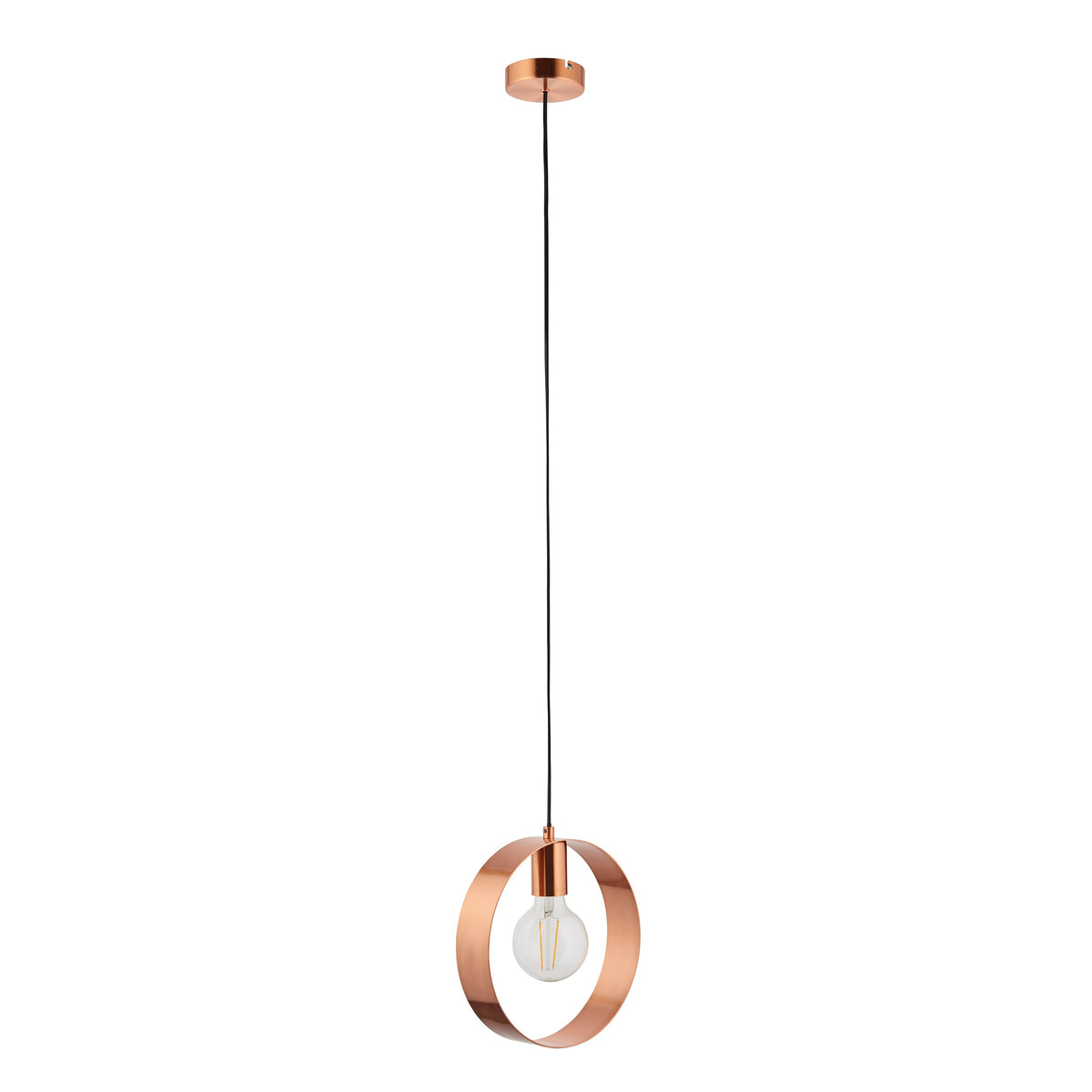 ENDON 90456 Hoop Single Pendant Brushed Copper