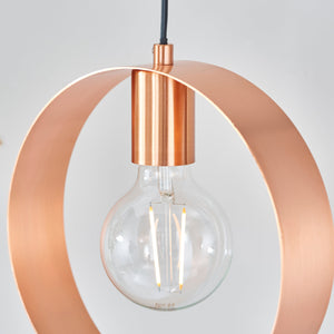 ENDON 90456 Hoop Single Pendant Brushed Copper