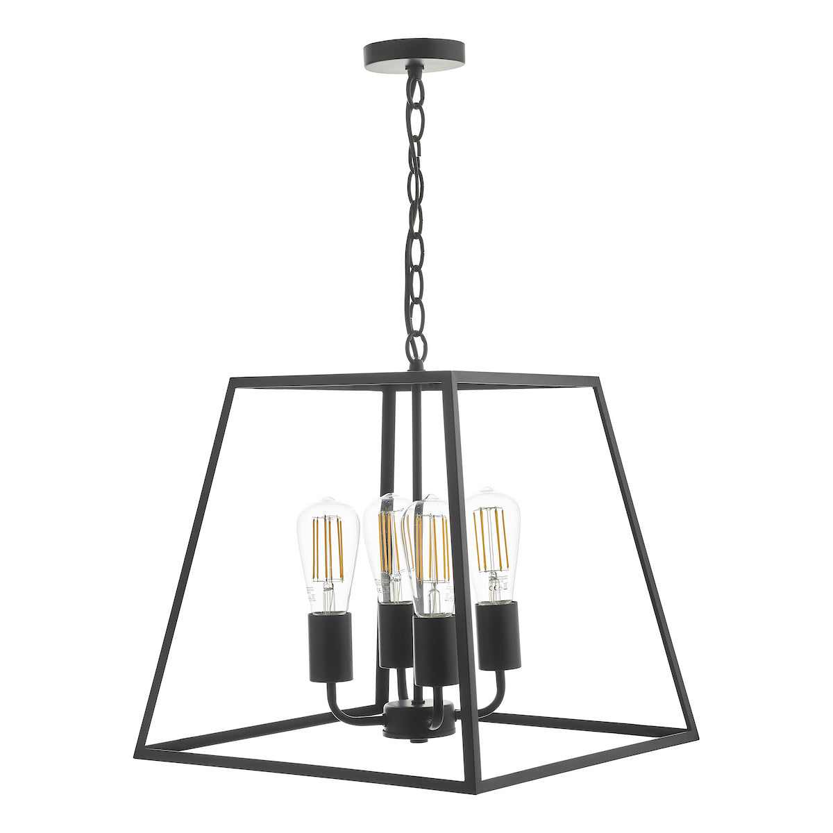 DAR ACA8622 Academy 4 Light Lantern Black