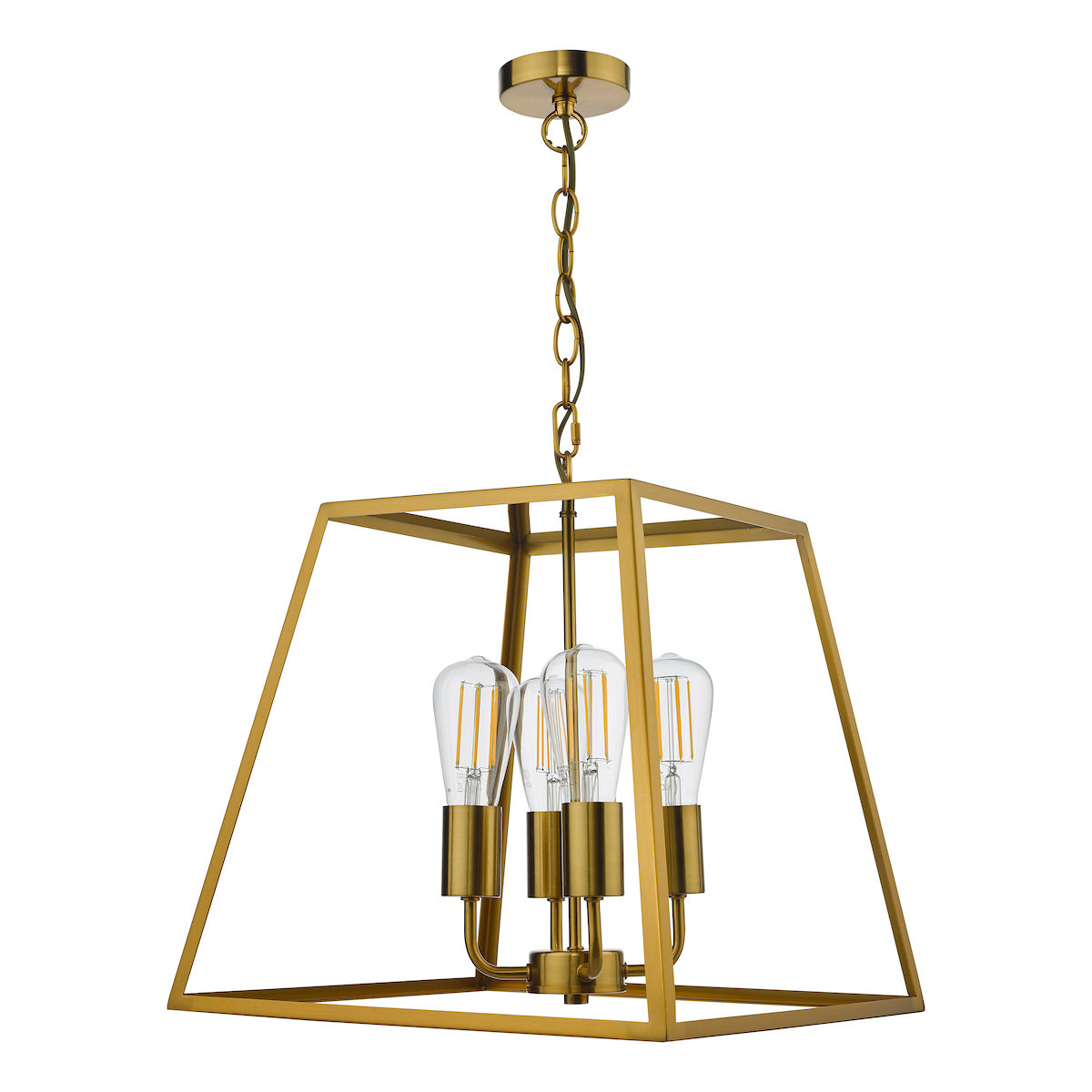 DAR ACA8635 Academy 4 Light Lantern Brass