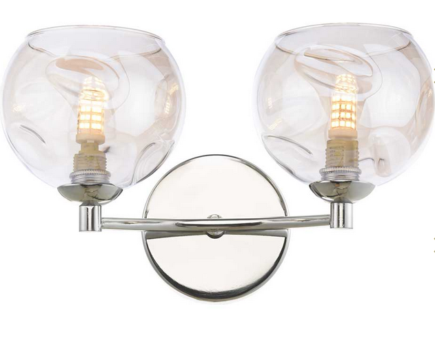 Degas 2lt Wall Light Polished Chrome Champagne Organic Glass DEGWPC/GALG016