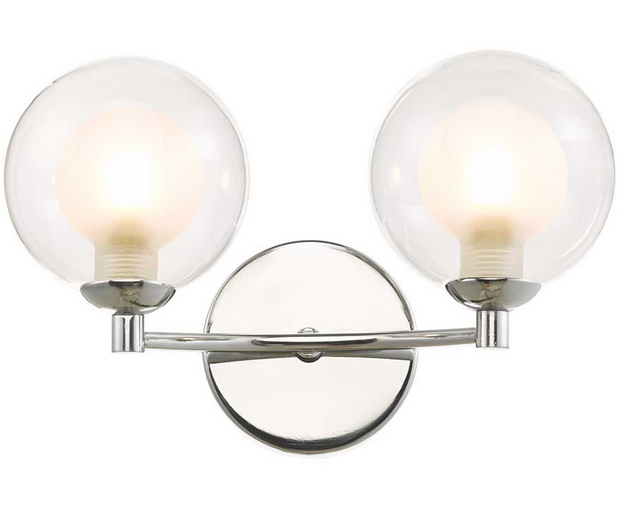 Degas 2lt Wall Light Polished Chrome Clear and Opal Glass DEGWPC/GALG04