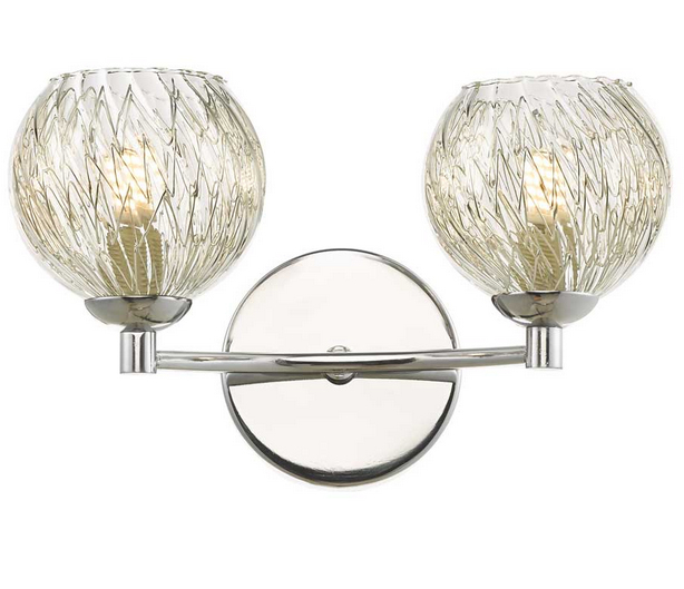 Degas 2lt Wall Light Polished Chrome Clear and Inner Wire Glass DEGWPC/GALG09