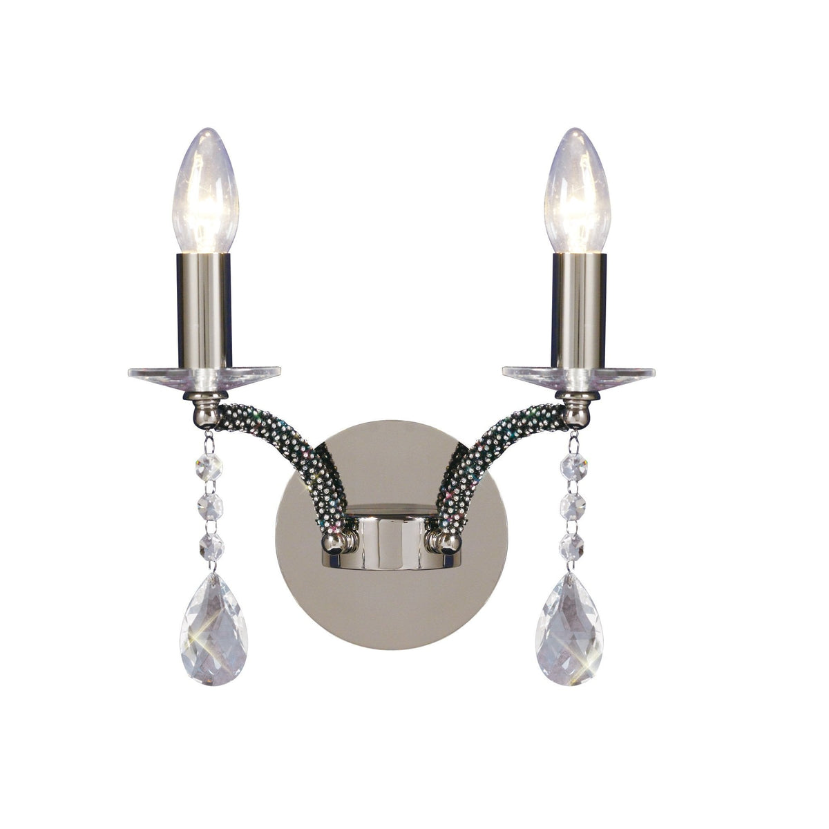 Diyas IL30362 Fiore Wall Light Black Chrome