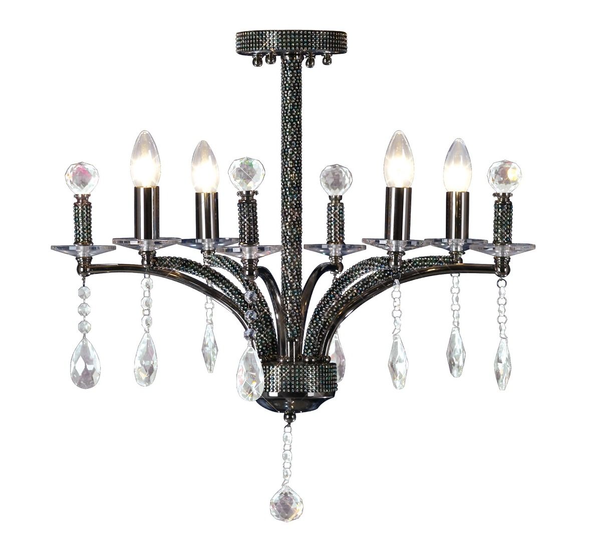 Diyas IL30364 Fiore 4 Light Semi Flush Black Chrome
