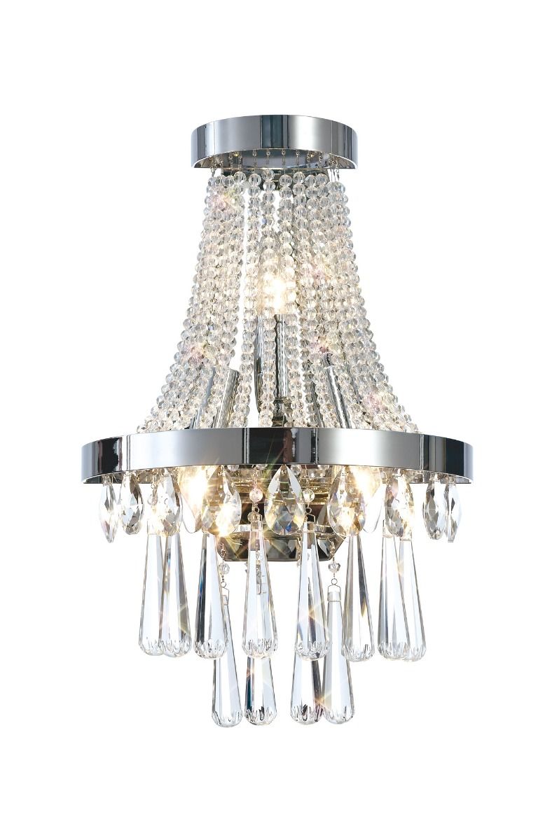 Diyas IL31434 Sophia Polished Chrome Crystal Wall Lamp