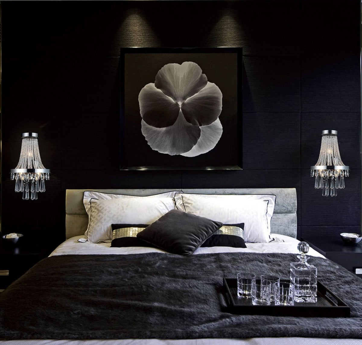 Diyas IL31434 Sophia Polished Chrome Crystal Wall Lamp