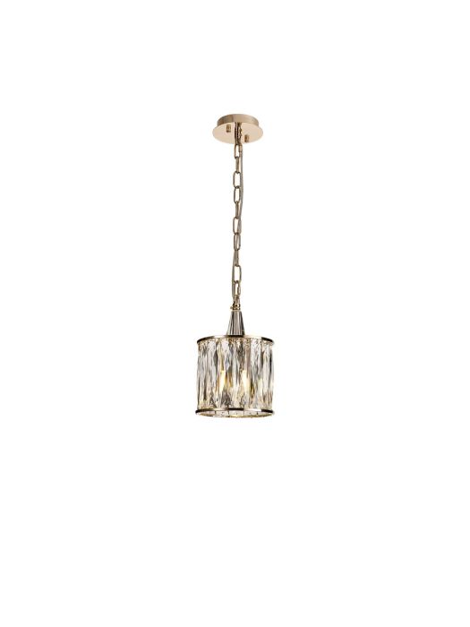 Diyas IL31823 Vivienne Crystal Single Pendant Light French Gold