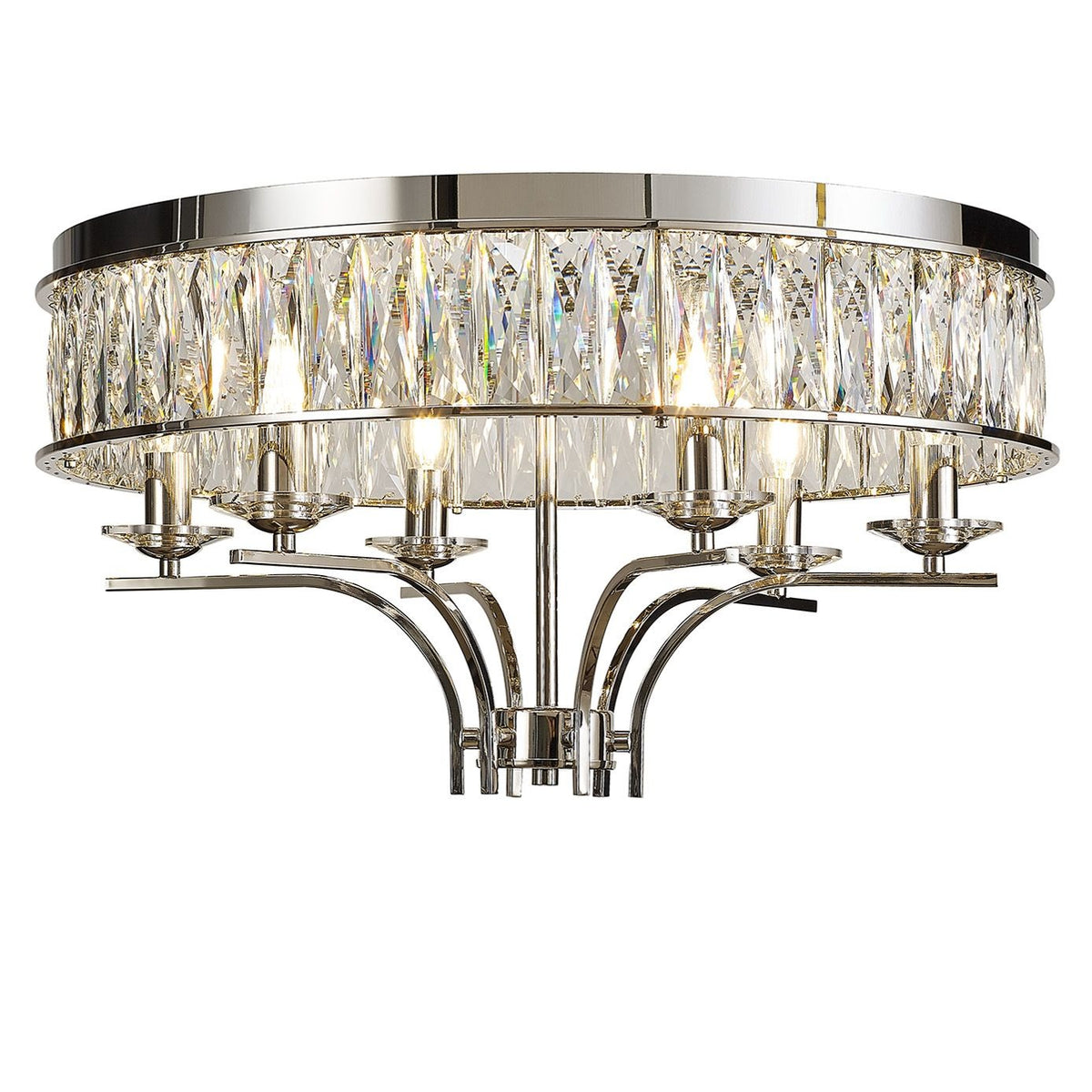 Diyas IL31830 Vivienne Crystal  6 Light Polished Nickel