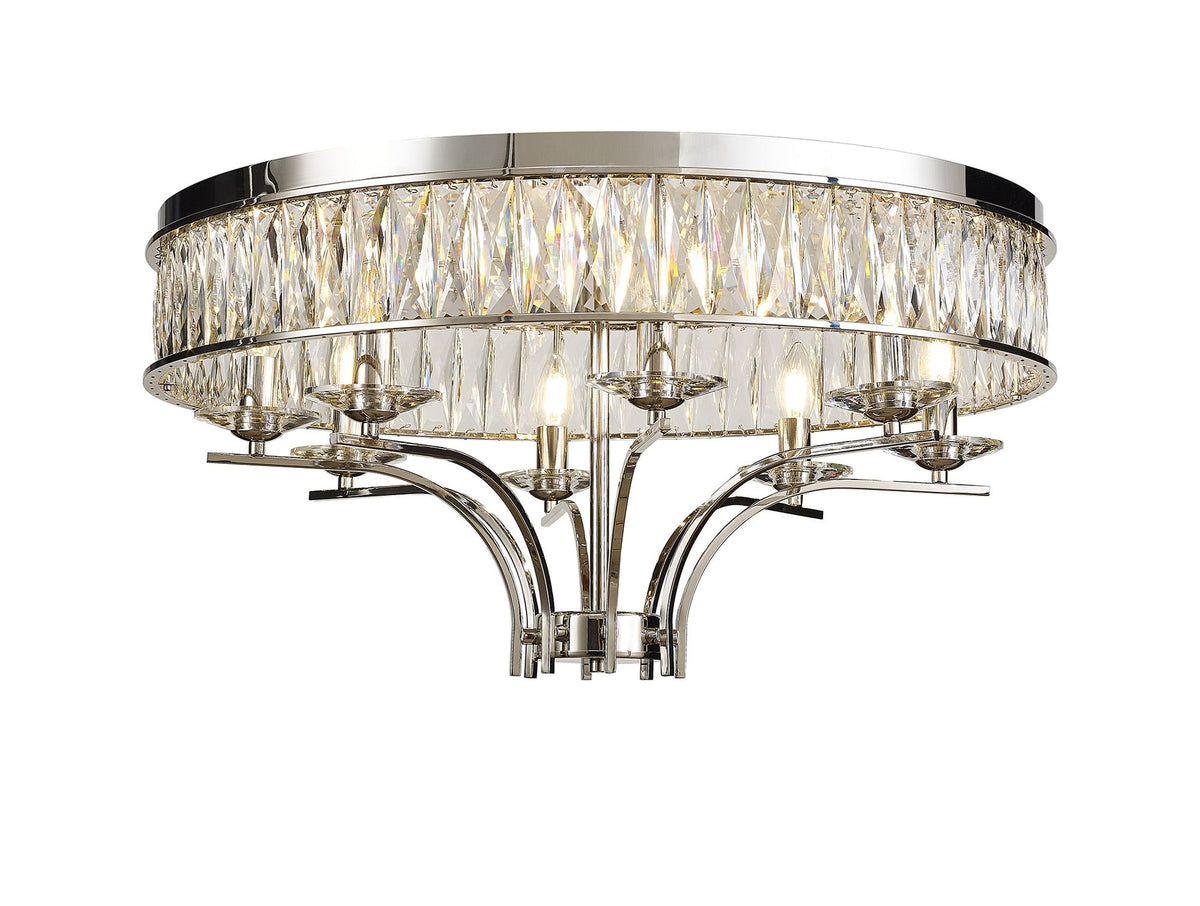 Diyas IL31831 Vivienne Crystal 8 Light Polished Nickel