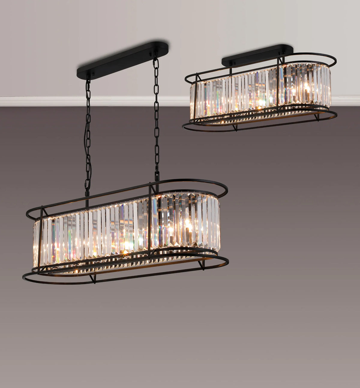 Bardem Oval Pendant Satin Black EM0119-HSA