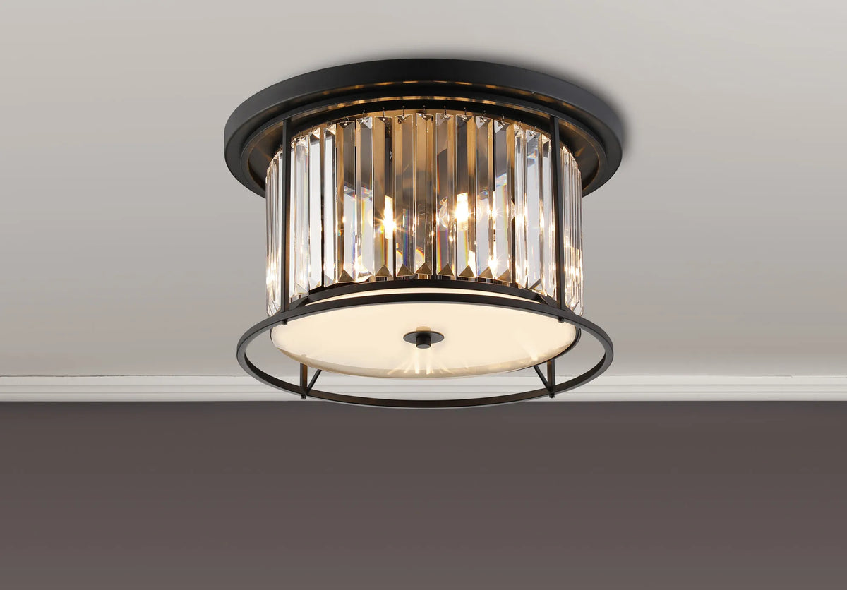 Bardem 50cm Flush Satin Black EM2119-HSA