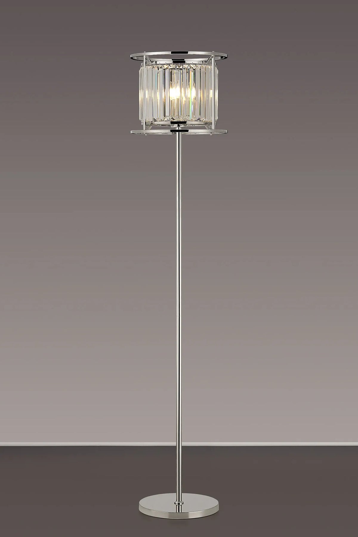 Bardem Floor Lamp Polished Nickel EM2849-HSA