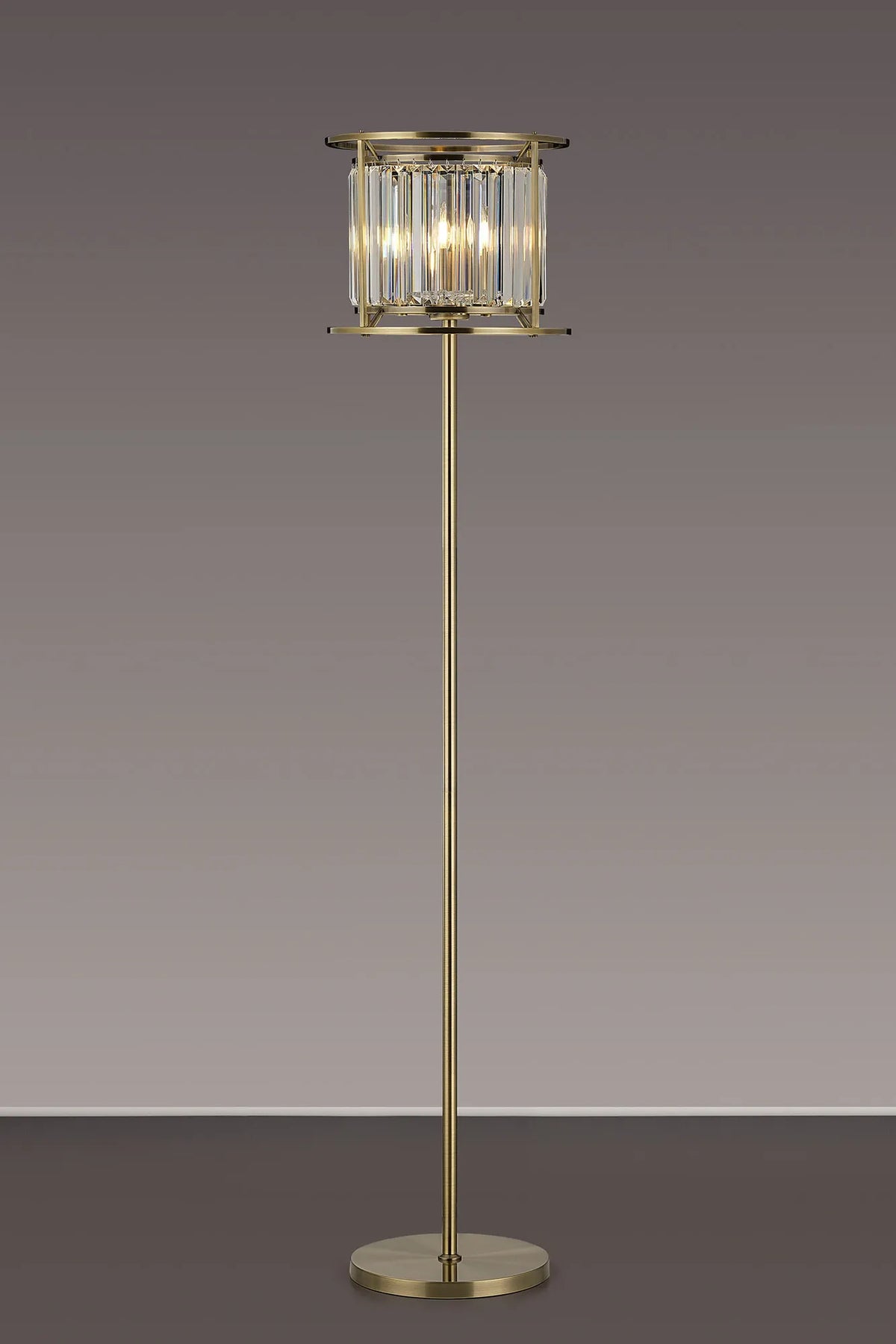 Bardem Floor Lamp Antique Brass EM3849-HSA