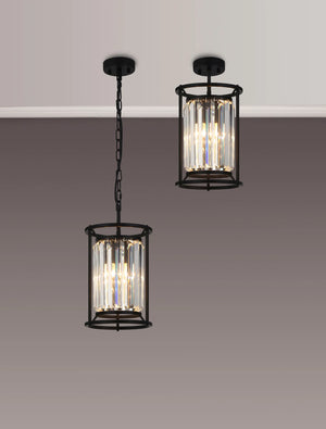 Bardem 20cm Pendant Satin Black EM5019-HSA