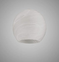 Spacek 12cm Open Mouth Round White Cloudy Globe (L) Glass Shade
