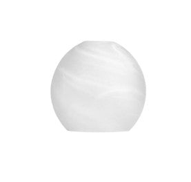 Spacek 12cm Open Mouth Round White Cloudy Globe (L) Glass Shade