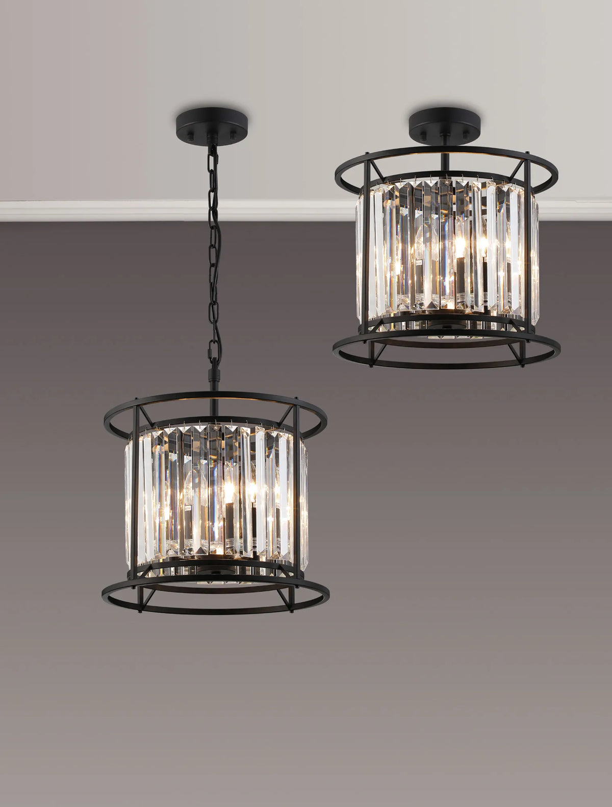 Bardem 36cm Pendant Satin Black EM6019-HSA