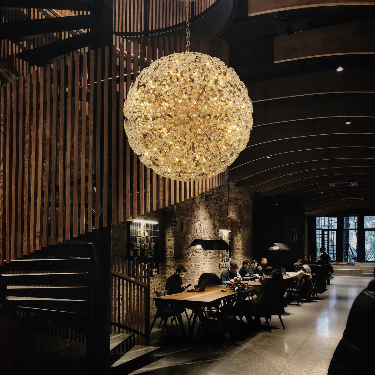 Monroe 1.2M Sphere Pendant French Gold / Crystal  EM7899-HSA