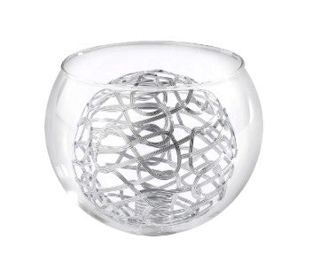 Spacek 12x9.5cm Globe Clear Glass With Inner Silver Wire (K) Shade