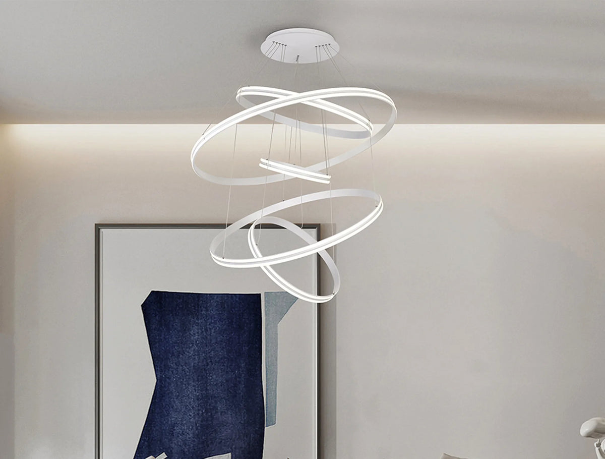 Nolte 5 Ring LED Pendant, White, EMHW9999-HSA