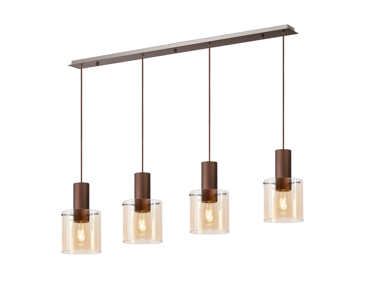 Valentino 4 Light Mocha Linear Pendant, EMMA/OM4805-HSA