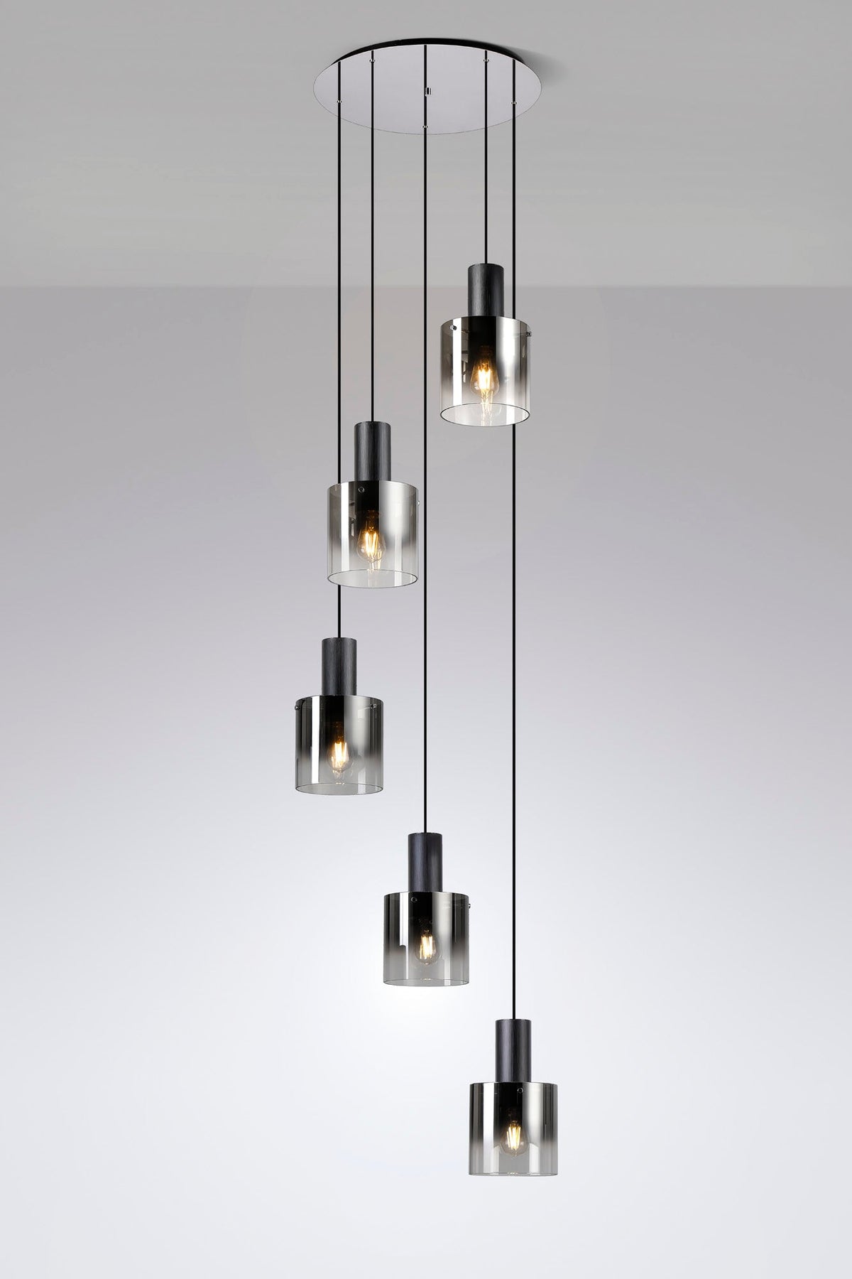 Valentino 5 Light Black Round Pendant, EMMS/LB8869-HSA