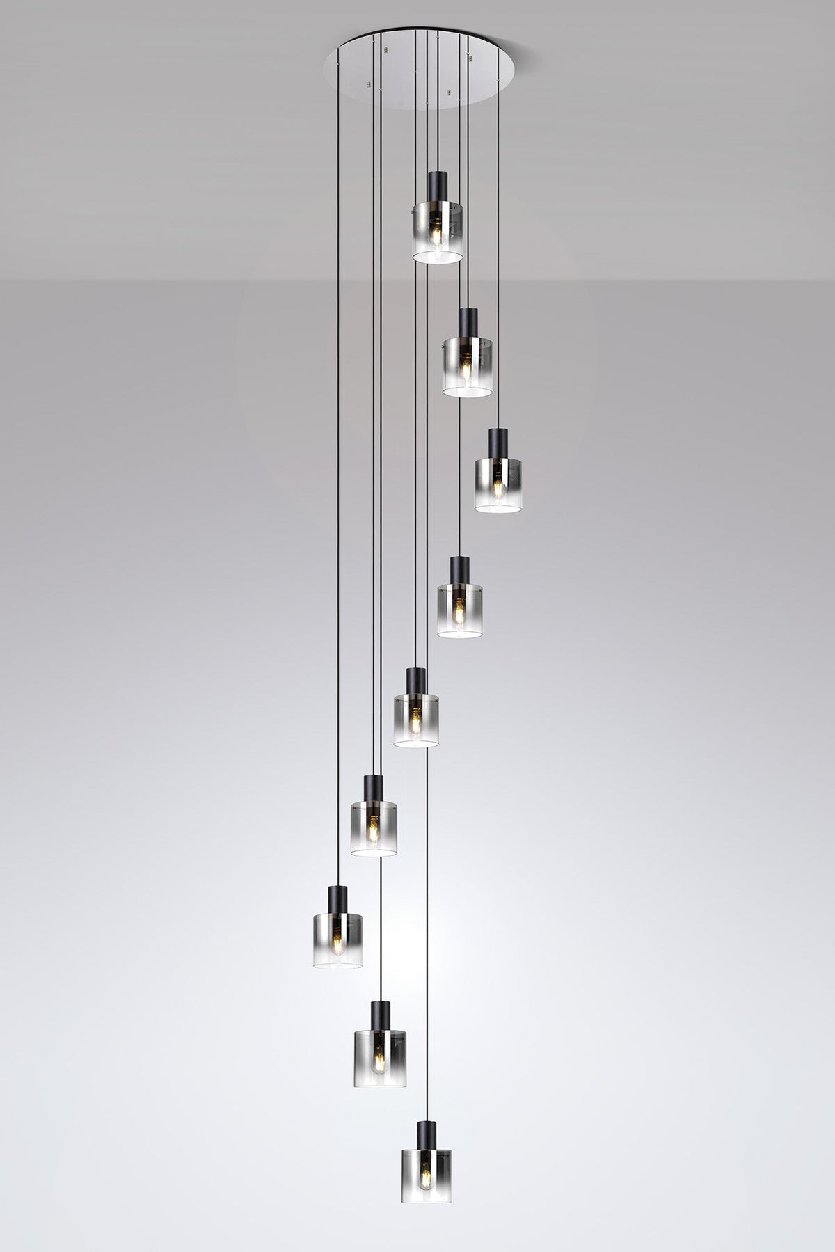 Valentino 9 Light Black Round Pendant, EMMS/LB9869-HSA