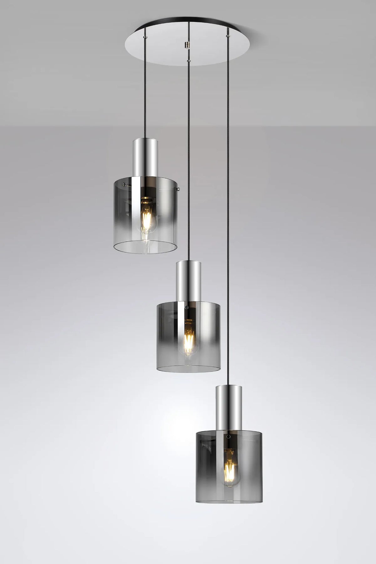 Valentino Round Smoked Glass Pendant, EMMS/NP7869-HSA