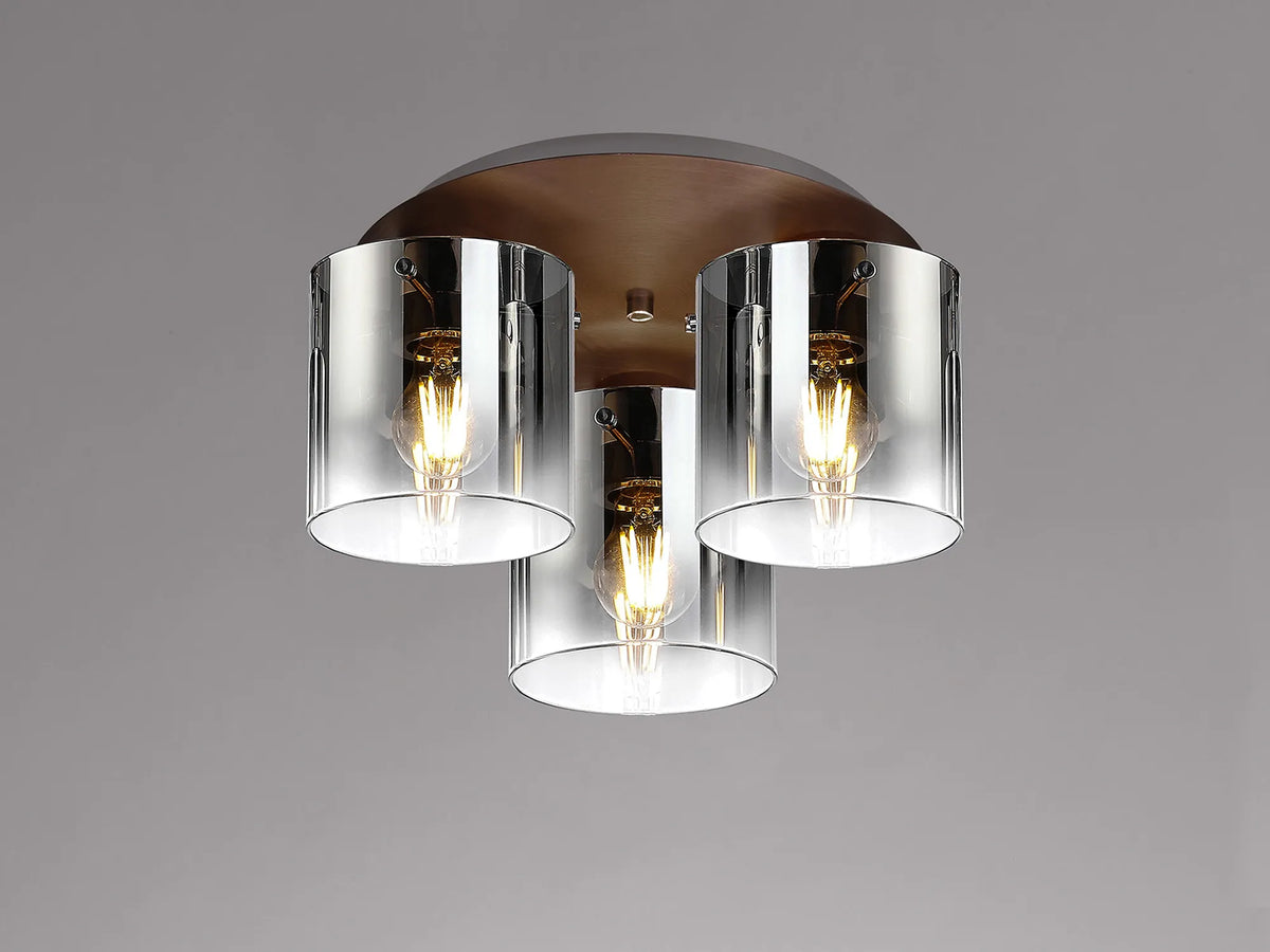 Valentino Round 3 Light Mocha Ceiling Flush, EMMS/OM2969-HSA