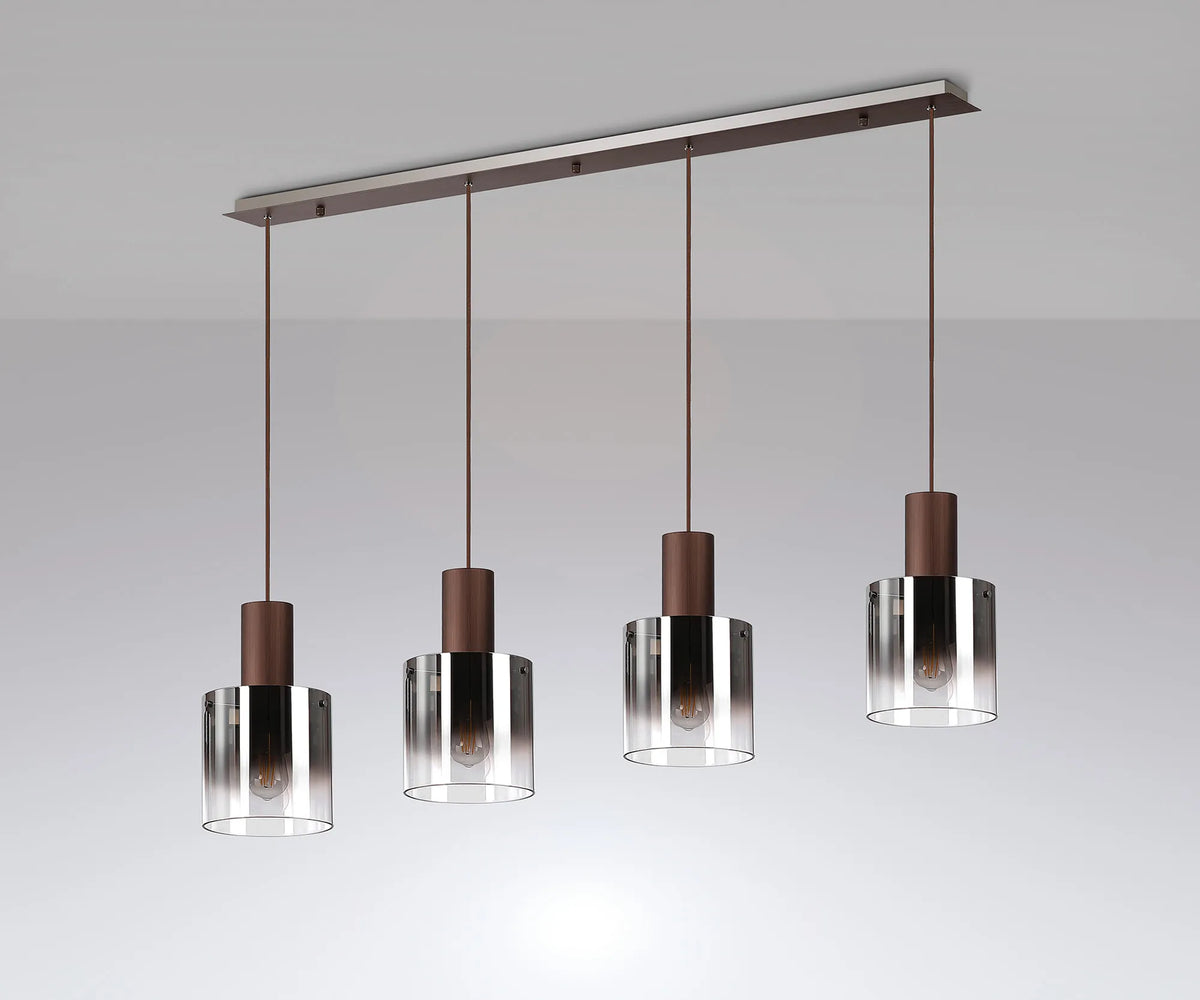 Valentino 4 Light Mocha Linear Pendant, EMMS/OM4805-HSA