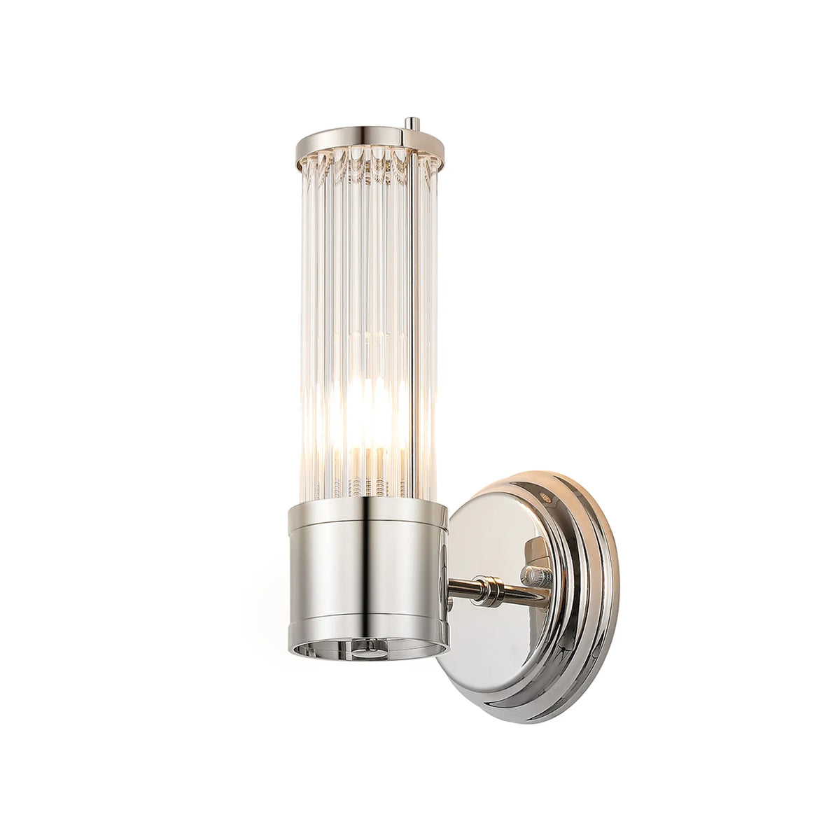 Landis 1 Light Glass Rod Wall Light Polished Nickel IP44 EMNP1199-HSA
