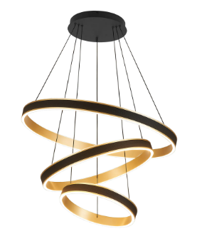 Allyson 3 Tier 80+60+40cm Round Pendant, 180W LED, Remote Control