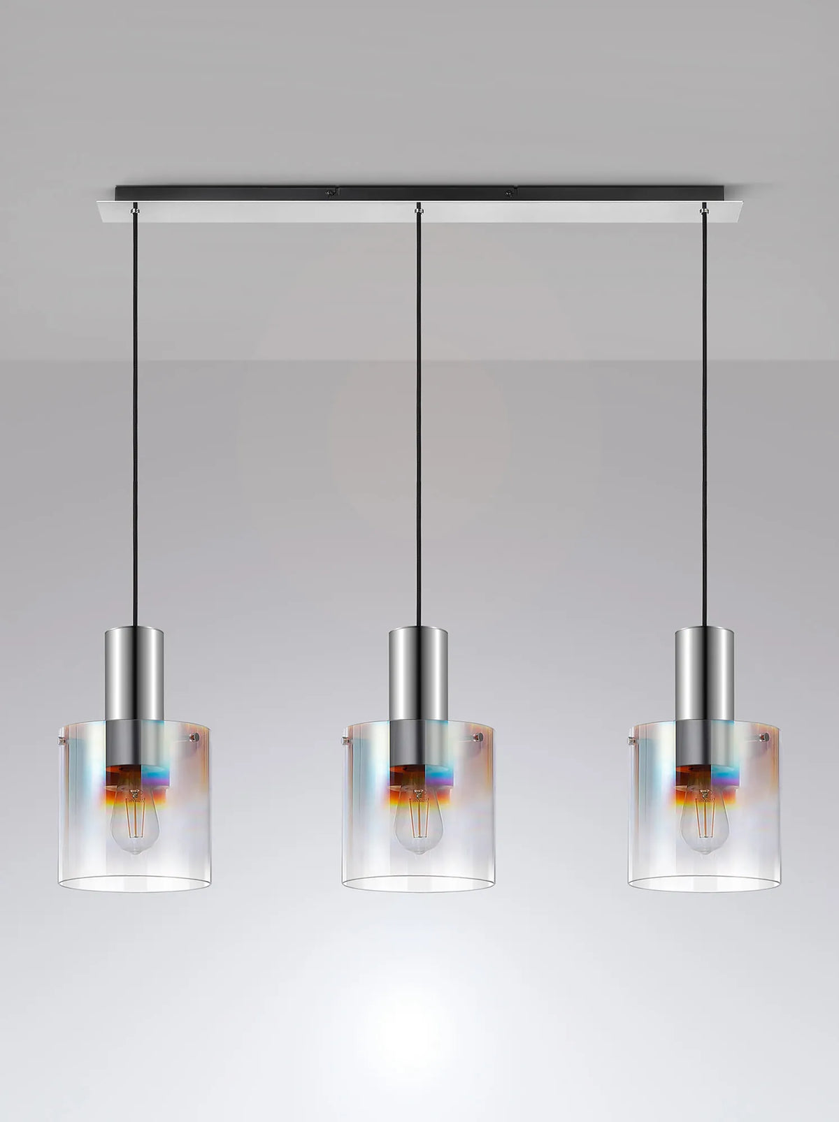 Valentino 3 Light Polished Nickel Linear Pendant, EMRI/NP0969-HSA
