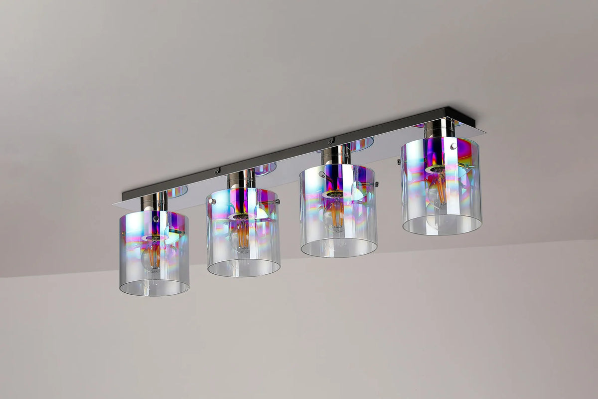 Valentino 4 Light Linear Flush Ceiling Light, EMRI/NP3969-HSA