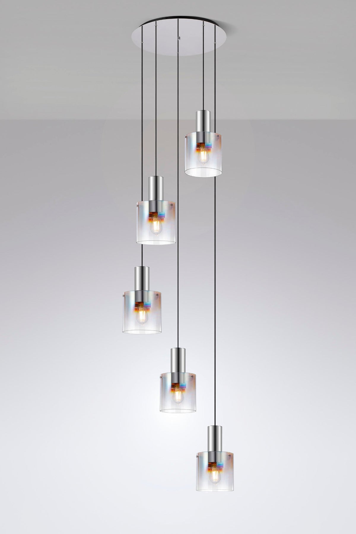 Valentino 5 Light Round Iridescent Pendant, EMRI/NP8869-HSA