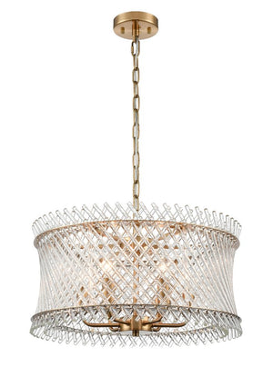Franklite FL2511-6 Ethereal 6 Light Pendant/Flush Aged Brass