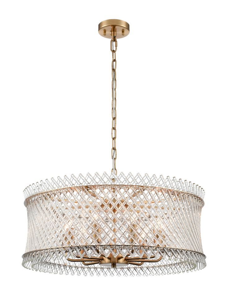 Franklite FL2511-9 Ethereal 9 Light Pendant/Flush Aged Brass