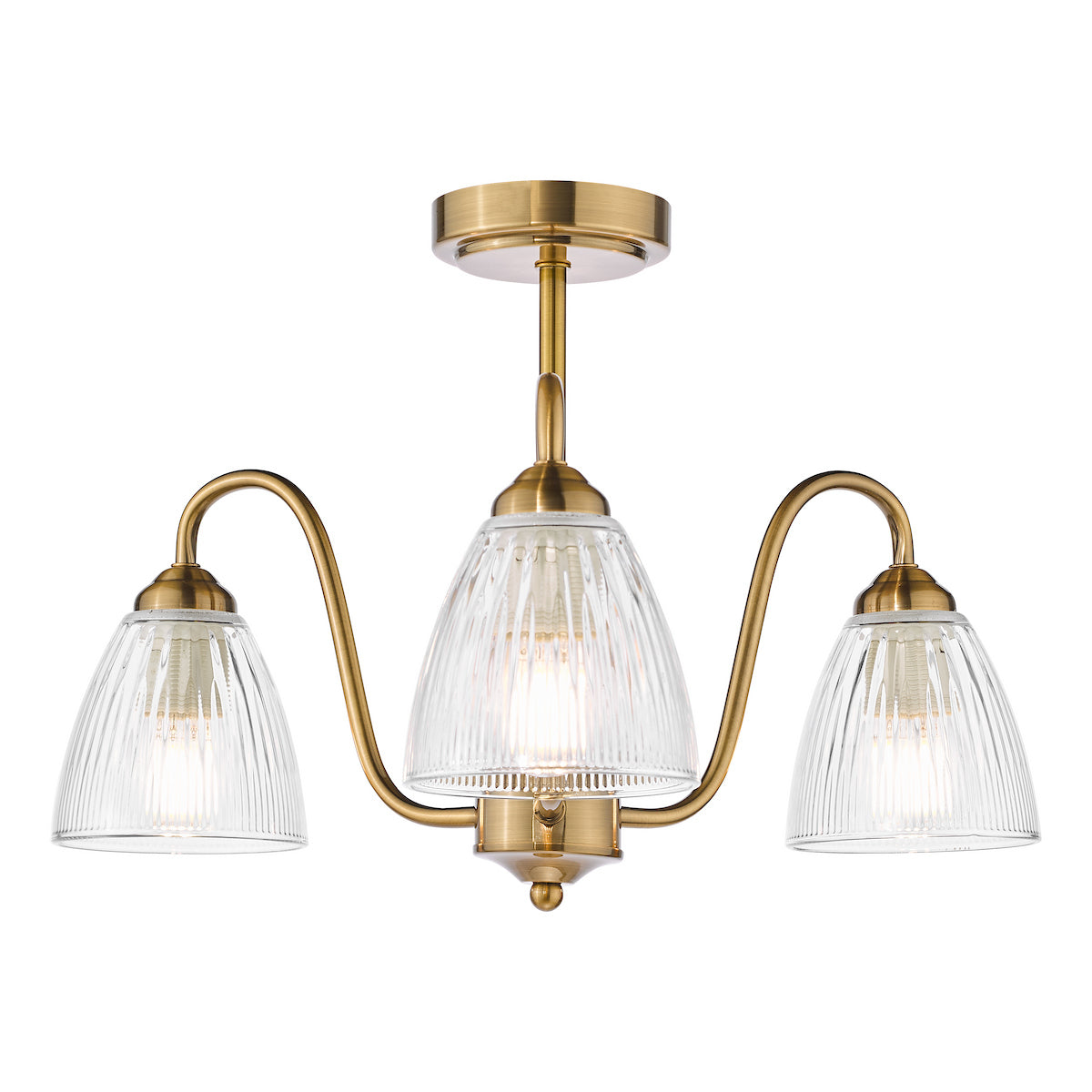 Dar Glynis 3 Light Semi Flush
