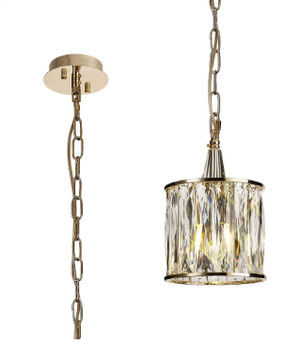 Diyas Vivienne Crystal Single Pendant Light