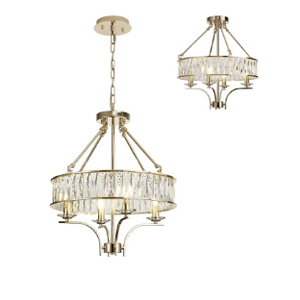 Diyas Vivienne Crystal 4 Light Pendant/Semi Flush