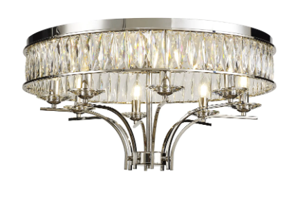 Diyas Vivienne Crystal 8 Light Flush