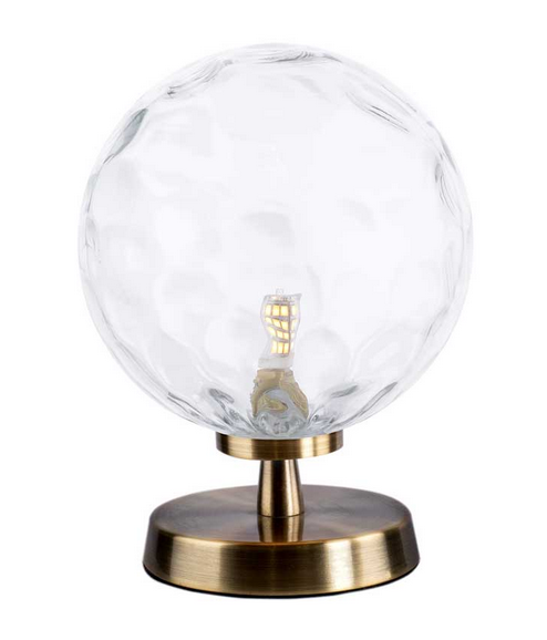 Kandinsky Touch Table Lamp Antique Brass Clear Dimple Glass KANTLAB/GALG012