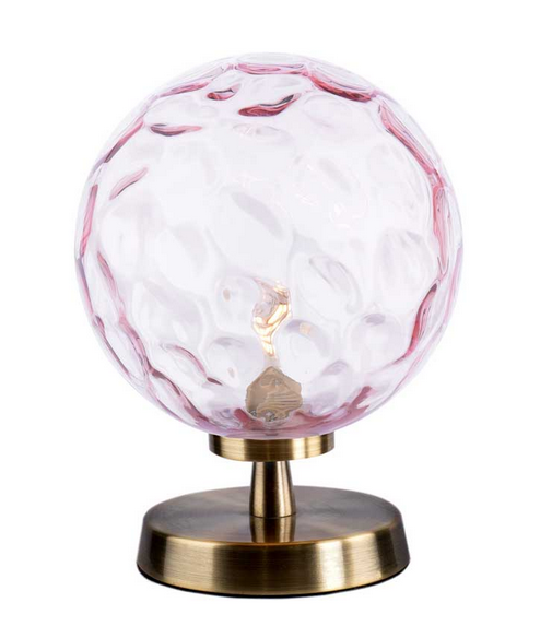 Kandinsky Touch Pink Glass Table Lamp Antique Brass KANTLAB/GALG013