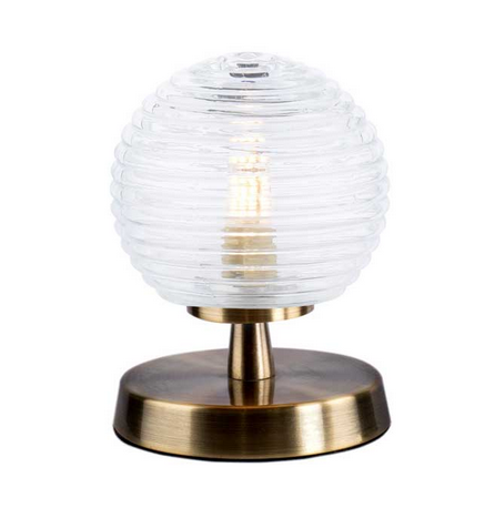 Kandinsky Touch Ribbed Glass Table Lamp Antique Brass KANTLAB/GALG08