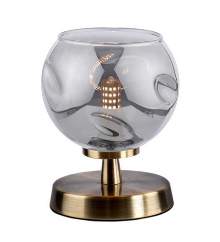 Kandinsky Touch Smoked Glass Table Lamp Antique Brass KANTLAB/GALG015