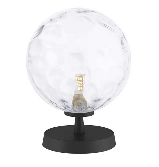 Kandinsky Touch Table Lamp Matt Black Clear Dimple Glass KANTLBLC/GALG012