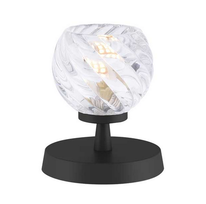Kandinsky Touch Table Lamp Matt Black Twisted Open Glass KANTLBLC/GALG05